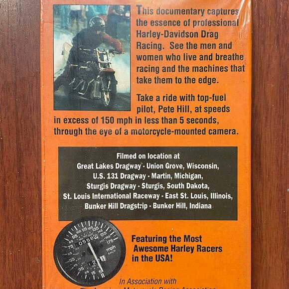 Vintage VHS Motorcycle - Harley Davidson Drag Racing: The Awesome Factor 1992 - Picture 2 of 2